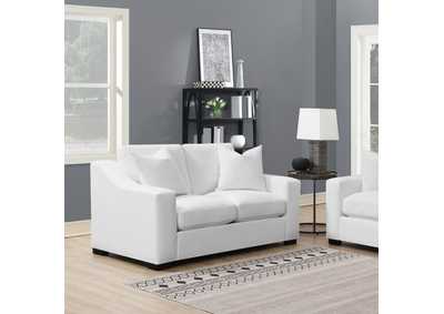 Ashlyn Upholstered Sloped Arms Loveseat White