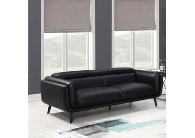 Shania Track Arms Sofa with Tapered Legs Black