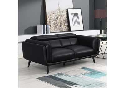 Shania Track Arms Loveseat with Tapered Legs Black