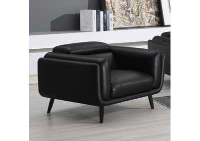 Image for Shania Track Arms Chair with Tapered Legs Black