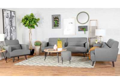 Blake 3 - piece Upholstered Living Room Set with Track Arms Sharkskin and Dark Brown