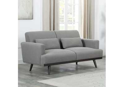 Image for Blake Upholstered Loveseat with Track Arms Sharkskin and Dark Brown