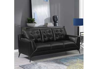 Image for Moira Upholstered Tufted Sofa with Track Arms Black