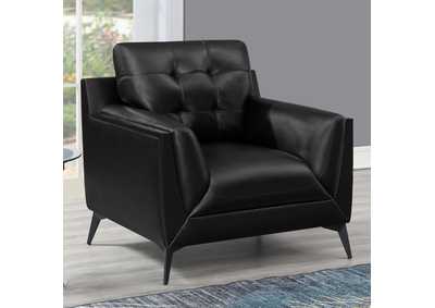 Image for Moira Upholstered Tufted Chair with Track Arms Black