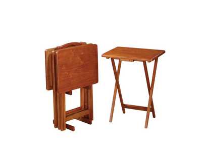Image for 5-piece Tray Table Set Golden Brown