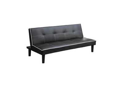 Black Contemporary Faux Leather Sofa Bed