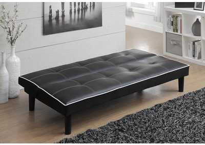 Black Contemporary Faux Leather Sofa Bed,Coaster Furniture
