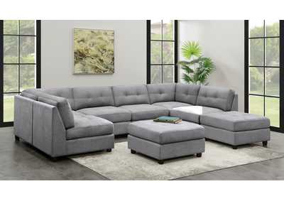Claude 7-piece Upholstered Modular Tufted Sectional Dove