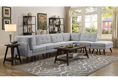 Image for Churchill 6-piece Upholstered Modular Tufted Sectional Grey and Walnut