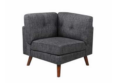 Image for Churchill Tufted Cushion Back Corner Dark Grey And Walnut