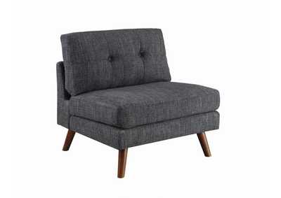 Image for Churchill Tufted Cushion Back Armless Chair Dark Grey And Walnut