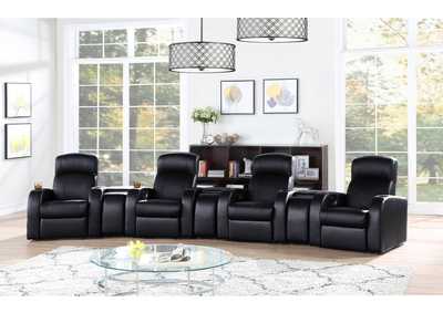 Cyrus Upholstered Recliner Living Room Set Black