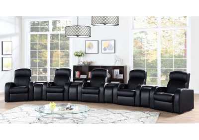 Image for Cyrus Upholstered Recliner Living Room Set Black