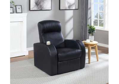 Image for Cyrus Home Theater Upholstered Recliner Black