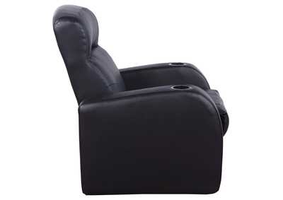Cyrus Home Theater Upholstered Recliner Black,Coaster Furniture