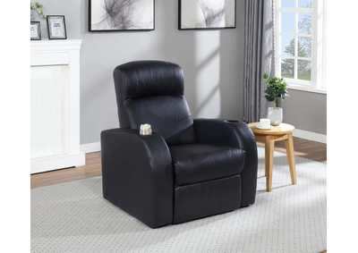 Image for Cyrus Home Theater Black Recliner