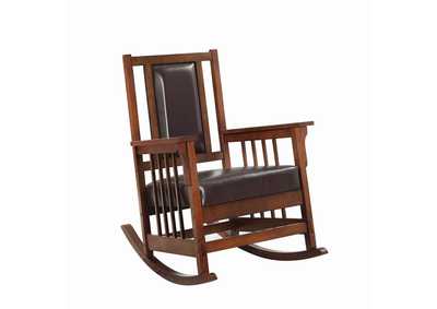 Ida Upholstered Rocking Chair Tobacco And Dark Brown