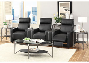Toohey Black 3-Seat Theater Seating