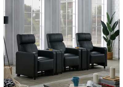 Image for Toohey Upholstered Tufted Recliner Living Room Set Black