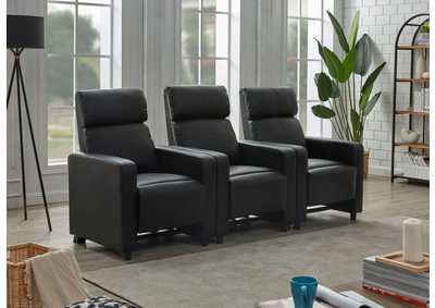 Image for Toohey Upholstered Tufted Recliner Living Room Set Black