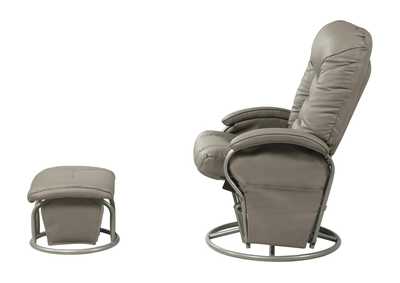 Push-back Glider Recliner with Ottoman Beige and Silver,Coaster Furniture