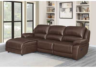 Image for Mackenzie 3-piece Upholstered Tufted Motion Sectional Chestnut