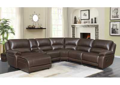 Mackenzie 6-Piece Motion Sectional Chestnut,Coaster Furniture