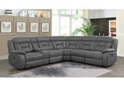 Image for Higgins Four-Piece Upholstered Power Sectional Grey