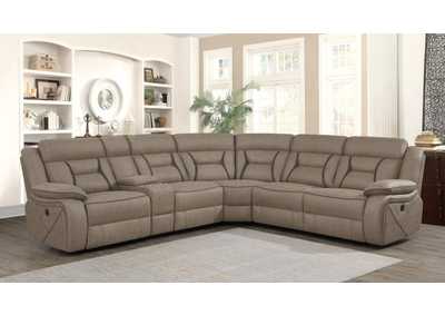 Higgins Four-Piece Upholstered Power Sectional Tan,Coaster Furniture