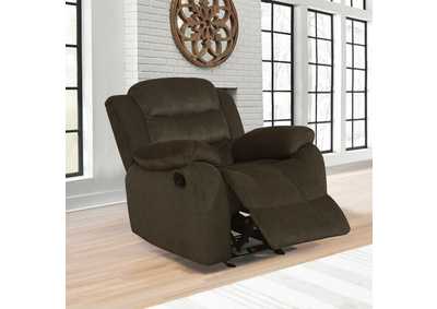 Image for Rodman Upholstered Glider Recliner Chocolate