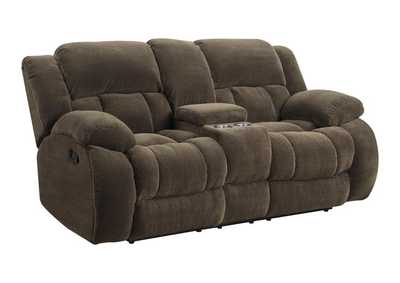 Weissman Motion Loveseat with Console Chocolate,Coaster Furniture