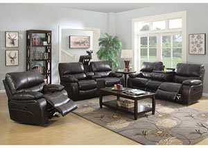 Image for Chocolate Reclining Sofa & Console Loveseat