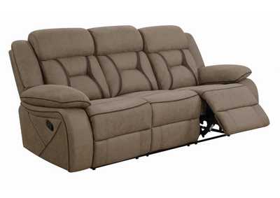 Image for Higgins Pillow Top Arm Upholstered Motion Sofa Tan