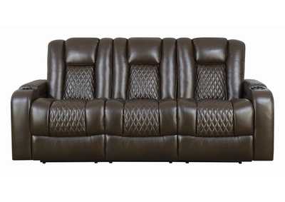 Birch Delangelo Brown Power Motion Reclining Sofa,Coaster Furniture