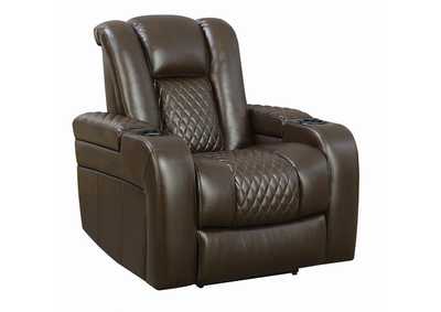 Delangelo Power^2 Recliner with Cup Holders Brown,Coaster Furniture