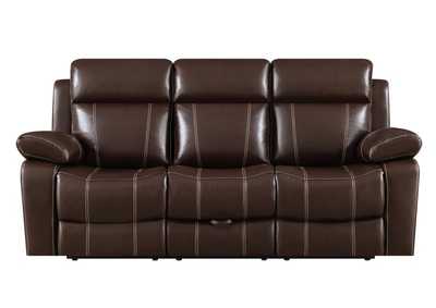 Myleene Motion Sofa with Drop-down Table Chestnut,Coaster Furniture