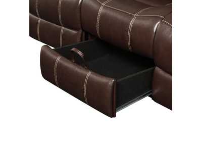 Myleene Motion Sofa With Drop-Down Table Chestnut,Coaster Furniture