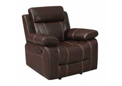 English Walnut Myleene Leather Recliner,Coaster Furniture