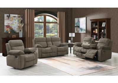 Myleene Motion Sofa with Drop-down Table Mocha,Coaster Furniture