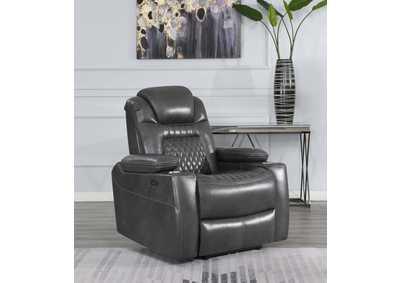 Image for Korbach Upholstered Power^2 Recliner Charcoal