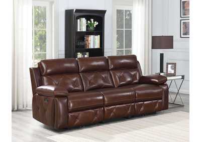 Image for Chester Upholstered Power Reclining Seat and Power Headrest Sofa Chocolate