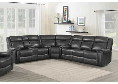 Image for Shallowford 3-piece Upholstered Power^2 Sectional Hand Rubbed Charcoal