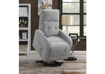 Image for Tufted Upholstered Power Lift Recliner Grey