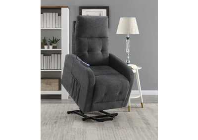 Image for Howie Tufted Upholstered Power Lift Recliner Charcoal