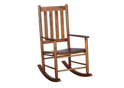 Image for Slat Back Wooden Rocking Chair Golden Brown