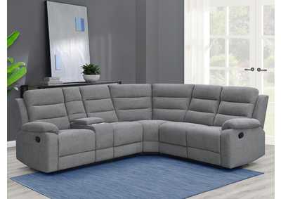 Image for David 3-piece Upholstered Motion Sectional with Pillow Arms Smoke
