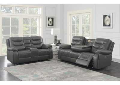 Image for Flamenco 2-piece Tufted Upholstered Power Living Room Set Charcoal