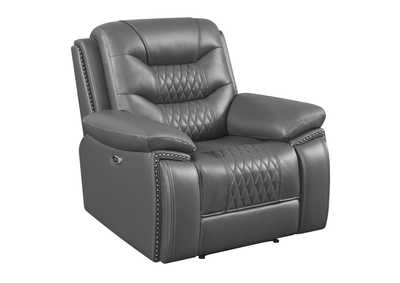 Image for Flamenco Tufted Upholstered Power Recliner Charcoal