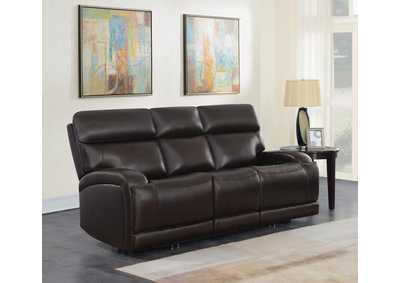 Image for Longport Upholstered Power Sofa Dark Brown