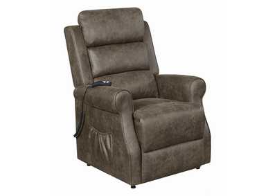 Taupe Casual Brown Power Lift Recliner